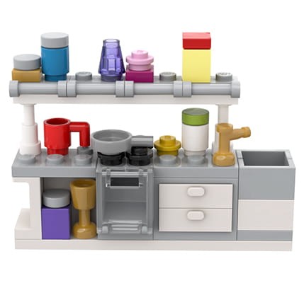 Kuchnia: meble i akcesoria - mały zestaw z klocków LEGO