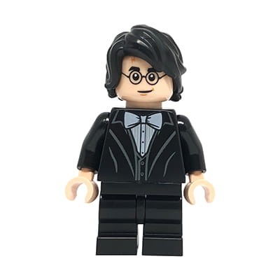 Mini figurka LEGO Harry Potter w czarnym garniturze / krótkie nóżki, koszuli i muszce