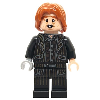 Mini figurka LEGO Harry Potter Peter Pettigrew w czarnym garniturze.