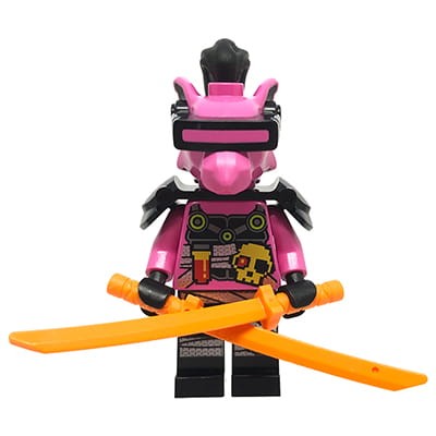Mini figurka LEGO Ninjago różowy szczur Richie z mieczami
