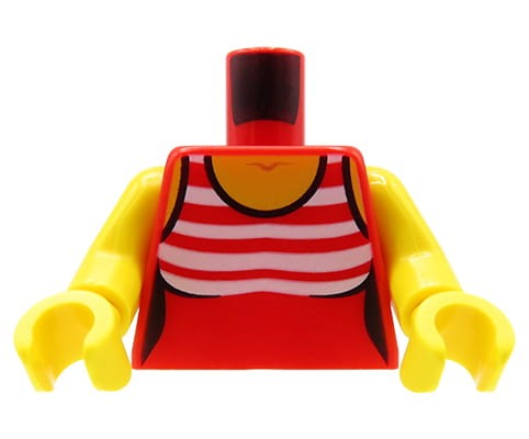 Accéder au produit Torse de figurine LEGO - haut / maillot de bain rouge pour femme