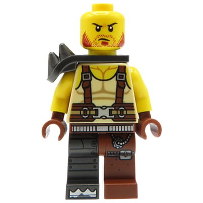 Minifigurka LEGO Maddox - koszulka na ramiączkach, uprząż, naramiennik, zarost