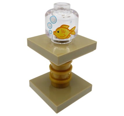 Accéder au produit Poisson rouge dans un aquarium sur une table - fait de briques LEGO