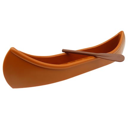 LEGO kanu / canoe / kajak / łódka z wiosłem - ciemny pomarańczowy