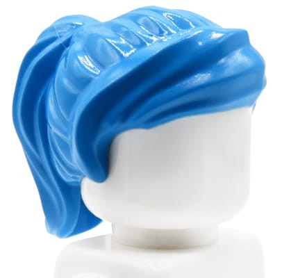 LEGO włosy minifigurki - kobieta, niebieskie, kucyk