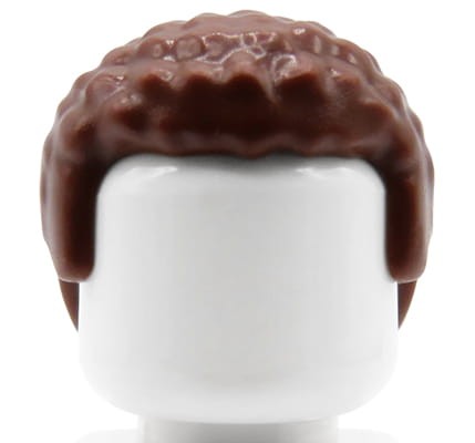 LEGO włosy minifigurki - mężczyzna, brązowe, kręcone