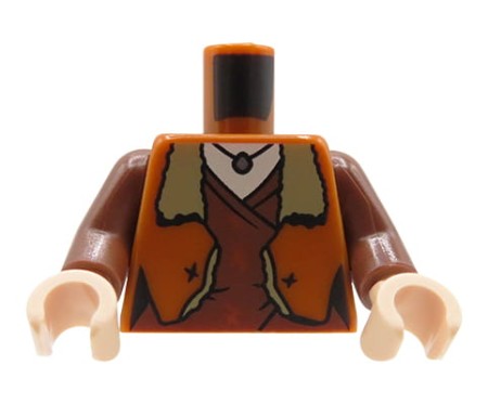 LEGO tors figurki - damski kożuch / kurtka z futerkiem, naszyjnik