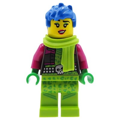 LEGO City - figurka Kobieta / Dziewczyna / Nastolatka niebieskie krótkie włosy, kolorowe ubranie