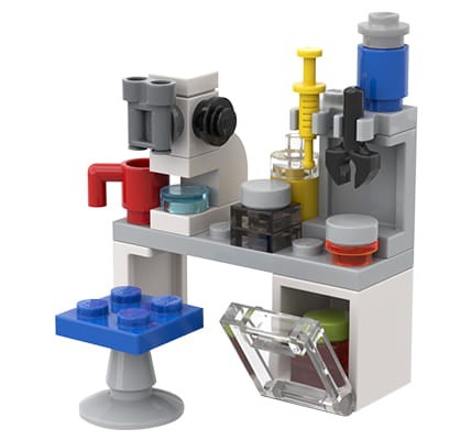 Laboratorium naukowca z mikroskopem - mały zestaw z LEGO