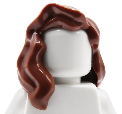 LEGO włosy figurki - damskie, brązowe, długie, falowane