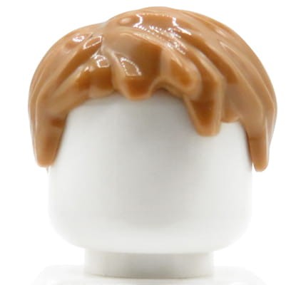 LEGO włosy figurki - męskie, jasne brązowe, krótkie