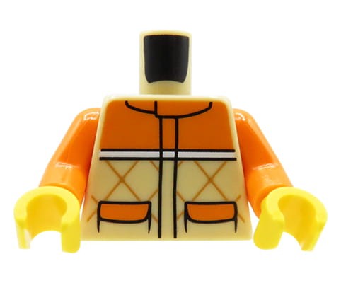 Zum Produkt LEGO Minifiguren-Torso – Steppjacke, beige und orange