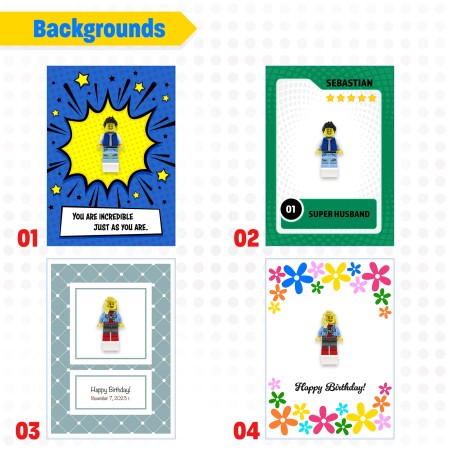 Personalisierte Figur – Rahmen – Erstelle deine eigene Minifigur aus LEGO-Teilen