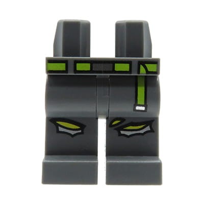 LEGO nogi / nóżki figurki - szare spodnie z paskiem i przeterciami