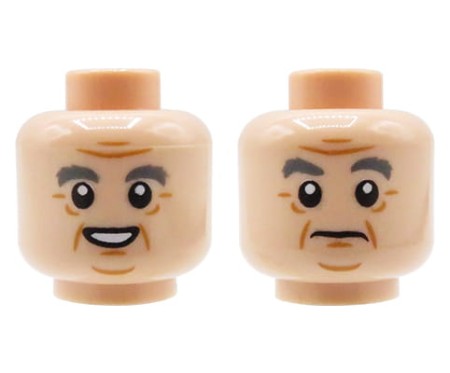 LEGO głowa / główka figurki - męska, cielista, dziadek / starszy mężczyzna