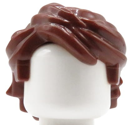 LEGO włosy figurki - męskie, brązowe, potargane