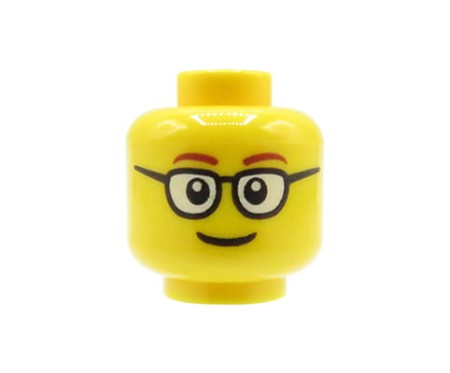 LEGO głowa / główka figurki - mężczyzna, okulary, uśmiech
