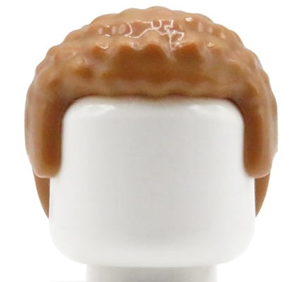 LEGO włosy minifigurki - męskie, jasne brązowe, kręcone