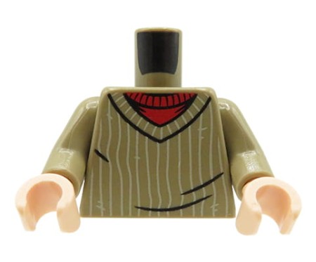 LEGO tors figurki - ciemy beżowy sweter w serek