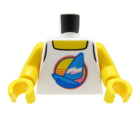 LEGO tors figurki - biała koszulka na ramiączkach z łódką