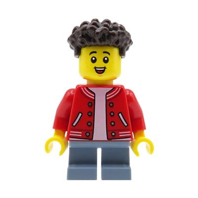 LEGO City - figurka Dziecko / Chłopiec, brązowe kręcone włosy