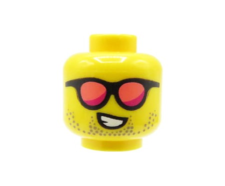 LEGO głowa / główka figurki - męska, okulary przeciwsłoneczne, zarost