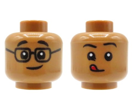 LEGO głowa / główka figurki - mężczyzna, cielista, okulary