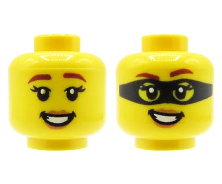 LEGO głowa / główka figurki - damska, uśmiech / maska na oczy