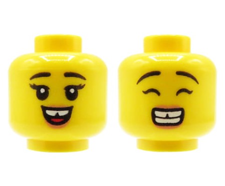 LEGO głowa / główka figurki - damska, szeroki uśmiech