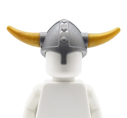 LEGO hełm wikinga - srebrny z rogami