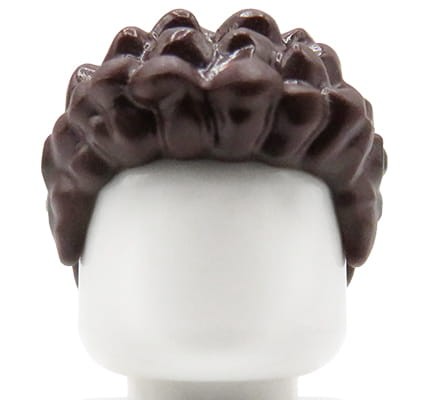 LEGO włosy figurki - męskie, ciemne brązowe, kręcone