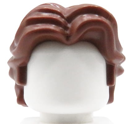 LEGO włosy ludzika - męskie, brązowe, falowane