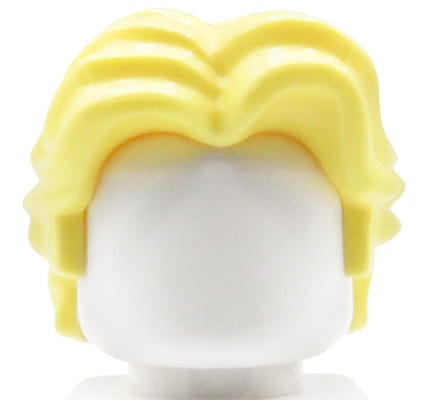 LEGO włosy ludzika - męskie, blond / jasne żółte, falowane