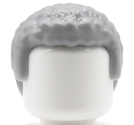 LEGO włosy ludzika - męskie, siwe, kręcone