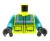 Tors / brzuch ludzika LEGO ratownik medyczny / sanitariusz - zielona jaskrawa kurtka z logiem ratownictwa medycznego na plecach