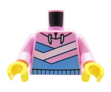 LEGO tors / brzuch ludzika - różowo-niebieska bluza z kapturem