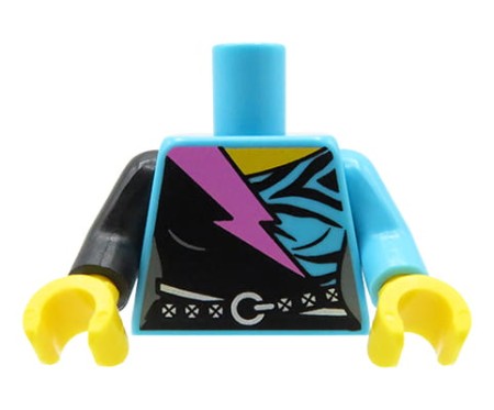 LEGO tors / brzuch ludzika - kolorowa bluzka z paskiem