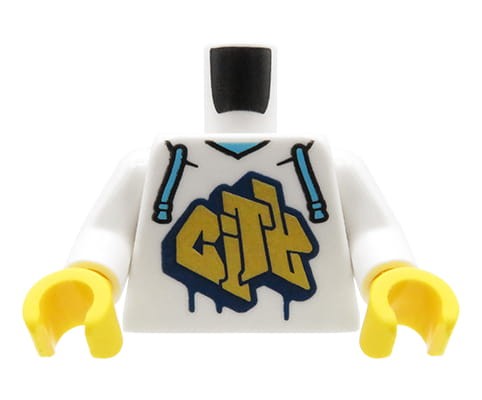 Przejdź do produktu LEGO tors figurki - bluza z kapturem, biała z nadrukiem