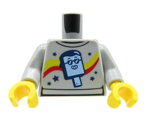 Zum Produkt LEGO Minifiguren-Torso – graues Sweatshirt mit Aufdruck