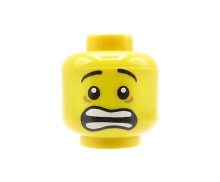 LEGO głowa / główka figurki - mężczyzna, przestraszony