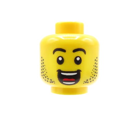 LEGO głowa / główka figurki - mężczyzna, zarost, uśmiech