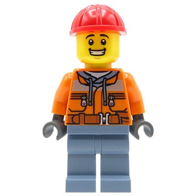 LEGO City - minifigurka Robotnik / Budowlaniec w kasku