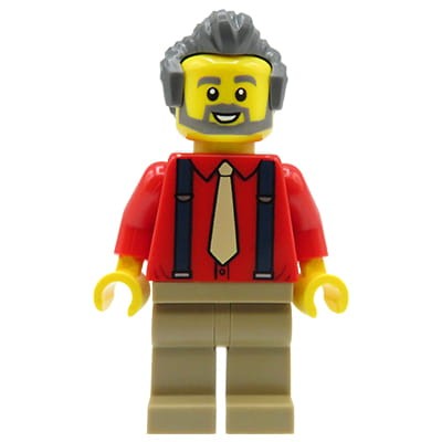 Przejdź do produktu LEGO City - figurka Mężczyzna / Dziadek, broda i wąsy