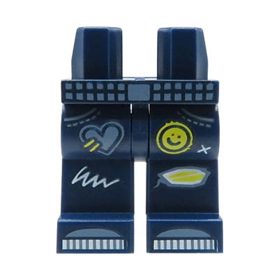 LEGO nogi / nóżki figurki - spodnie granatowe jeansy z naszywkami