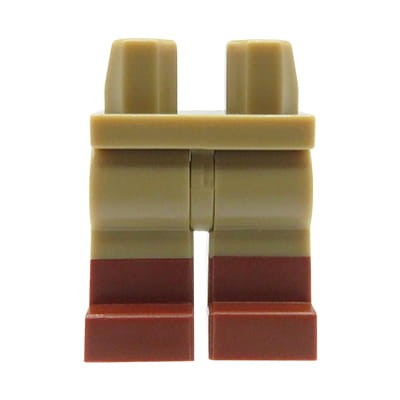 LEGO nogi / nóżki figurki - piaskowe / ciemne beżowe spodnie, brązowe buty
