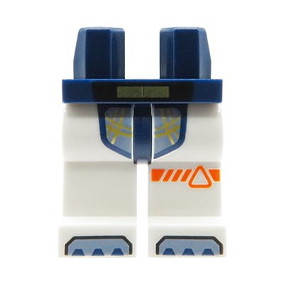 LEGO nogi / nóżki figurki - białe spodnie z nadrukiem