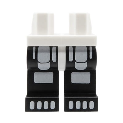 LEGO nogi / nóżki figurki - czarne spodnie z nadrukiem