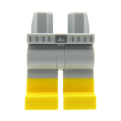 Nogi / nóżki minifigurki LEGO jasne szare krótkie spodenki z paskiem.