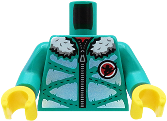 LEGO tors figurki - turkusowa kurtka z futrzanym kapturem
