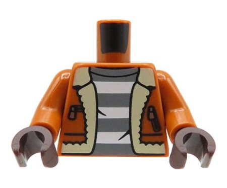 LEGO tors figurki - kożuch, rękawiczki, bluzka w paski